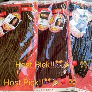 🎈HP🎈 X2 (3 in 1) packs of 18” Synthetic Dreadlock Crochet Extensions—NWT